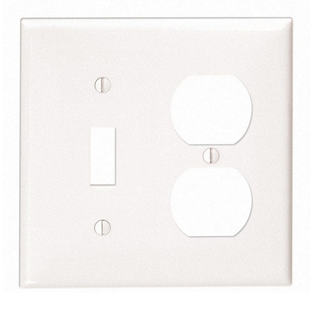 Leviton Leviton White 2 gang Thermoplastic Nylon Duplex/Toggle Wall Plate 1 pk 80705-00W